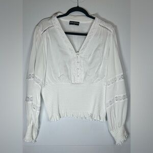 Scarlet Darkness White Lace Long Sleeve Blouse. Size 2X